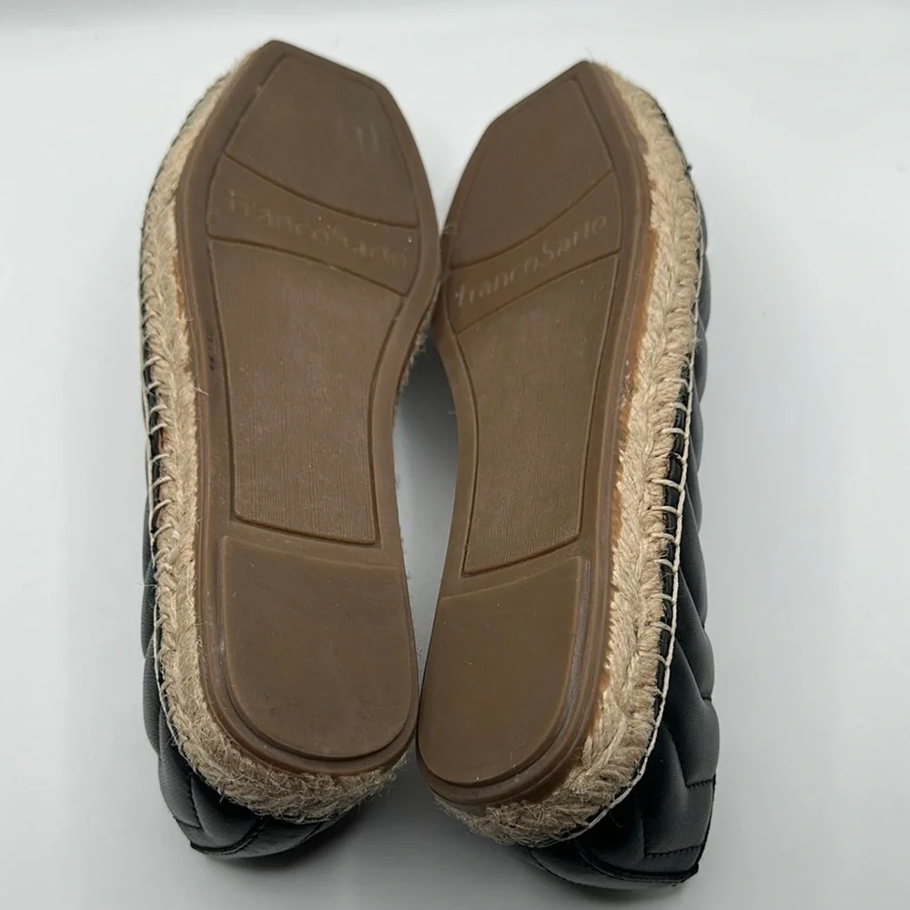 Franco Sarto Sz 6 Black Espadrilles‎ with Quilted Design